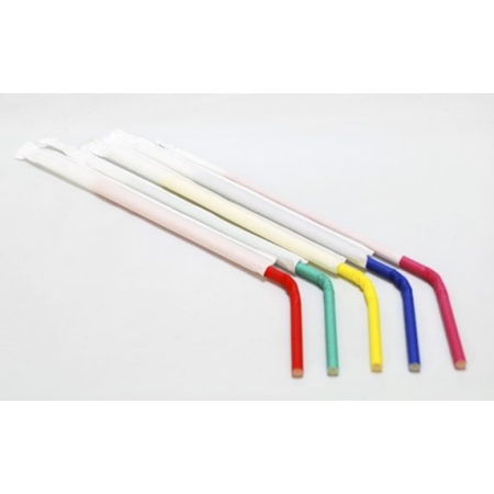 CAÑA DE PAPEL FLEXIBLE DE COLORES SOLIDOS, ENFUNDADA 220X6
