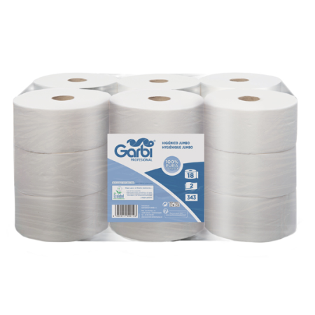 HIGIENICO INDUSTRIAL GARBI 2CAPAS 343 SERVICIOS FARDO 18 ROLLOS