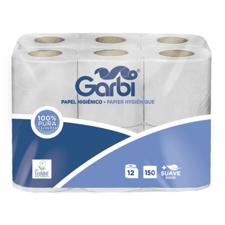 HIGIENICO DOMESTICO GARBI 2 CAPAS, 150 SERVICIOS, FARDO 108 ROLLOS
