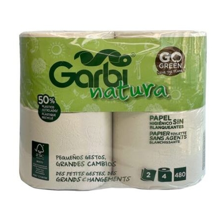 HIGIENICO DOMESTICO GARBI NATURA 2C 480 SERVICIOS, FARDO 56 ROLLOS