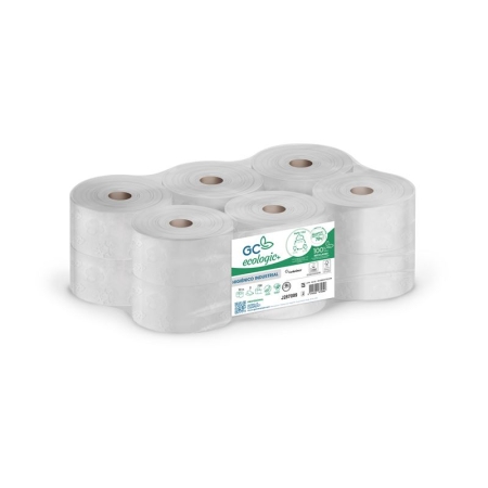 HIGIENICO INDUSTRIAL 2CAPAS. FARDO 12 ROLLOS PARA DISPENSADOR CENTRAL