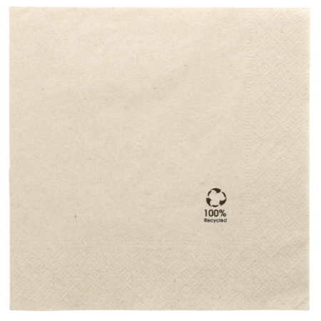 SERVILLETA ECOLABEL 2 CAPAS 39X39 18GR. NATURAL TISSUE RECICLADO