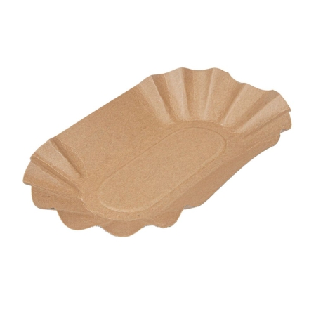 BANDEJA OVAL 19,5X11X3,2CM NATURAL KRAFT