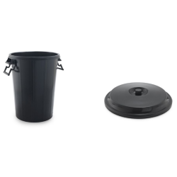 CUBO INDUSTRIAL CON TAPA NEGRA 100L
