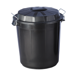CUBO INDUSTRIAL NEGRO CON TAPA 50L