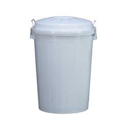 CUBO INDUSTRIAL BLANCO CON TAPA 95L