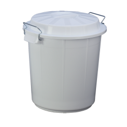 CUBO INDUSTRIAL BLANCO CON TAPA 50L