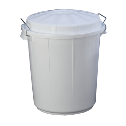 CUBO INDUSTRIAL BLANCO CON TAPA 70L