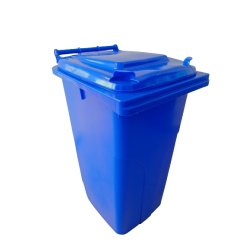 CONTENEDOR AZUL CON RUEDAS 240L