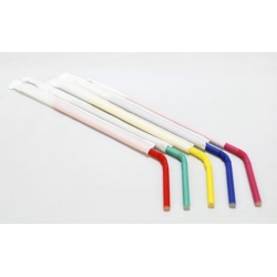 CAÑA DE PAPEL FLEXIBLE DE COLORES SOLIDOS, ENFUNDADA 220X6