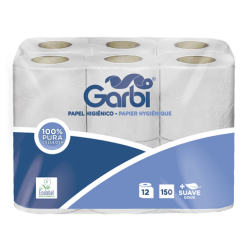 HIGIENICO DOMESTICO GARBI 2 CAPAS, 150 SERVICIOS, FARDO 108 ROLLOS