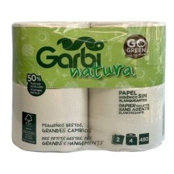 HIGIENICO DOMESTICO GARBI NATURA 2C 480 SERVICIOS, FARDO 56 ROLLOS
