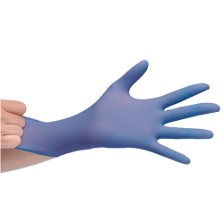 GUANTE DE NITRILO AZUL SIN POLVO 