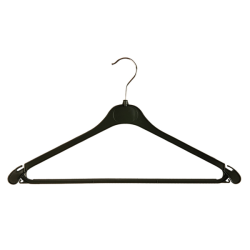 PERCHA PLASTICO NEGRA ECONOMICA 42X23CM
