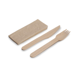 SET DE MADERA 3 EN 1 PREMIUM (SERVILLETA+TENEDOR+CUCHILLO)