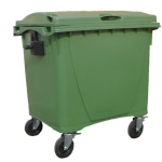 CONTENEDOR VERDE CON TAPA PLANA 1000/1100L