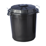 CUBO INDUSTRIAL NEGRO CON TAPA 50L