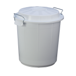 CUBO INDUSTRIAL BLANCO CON TAPA 50L