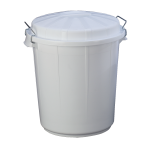 CUBO INDUSTRIAL BLANCO CON TAPA 70L