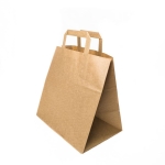 BOLSA PAPEL KRAFT CON ASA PLANA 26+17,5X26CM