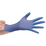 GUANTE DE NITRILO AZUL SIN POLVO 