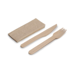 SET DE MADERA 3 EN 1 PREMIUM (SERVILLETA+TENEDOR+CUCHILLO)
